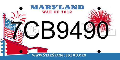 7CB9490 Maryland License Plate