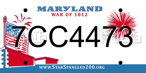 7CC4473 Maryland License Plate