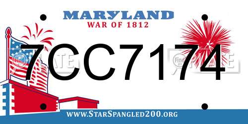 7CC7174 Maryland License Plate