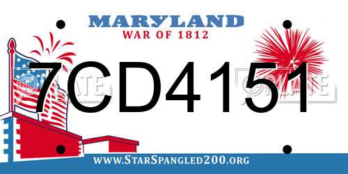 7CD4151 Maryland License Plate