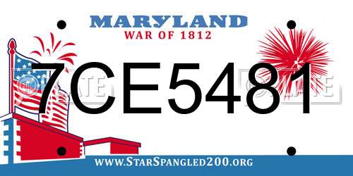 7CE5481 Maryland License Plate
