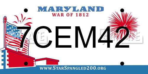 7CEM42 Maryland License Plate