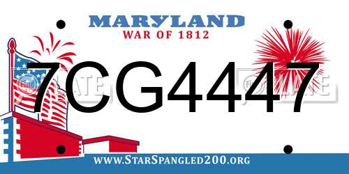 7CG4447 Maryland License Plate