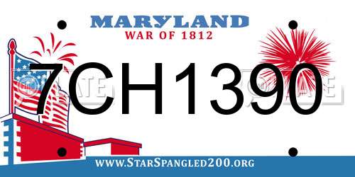 7CH1390 Maryland License Plate