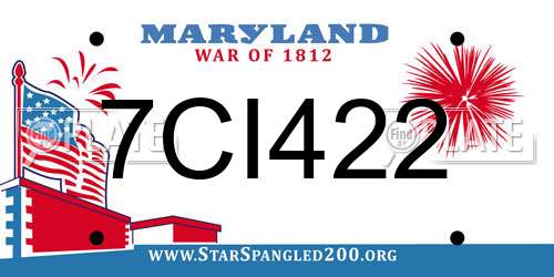 7CI422 Maryland License Plate