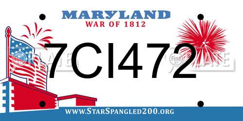 7CI472 Maryland License Plate