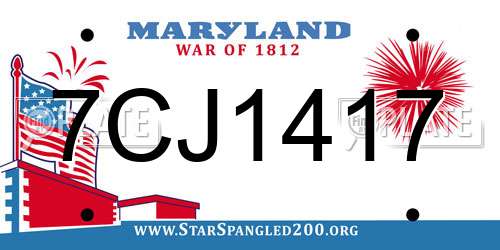 7CJ1417 Maryland License Plate