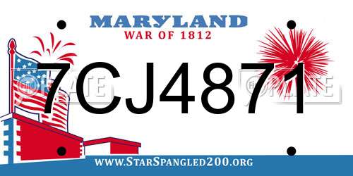 7CJ4871 Maryland License Plate