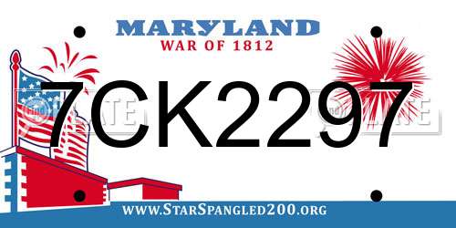 7CK2297 Maryland License Plate