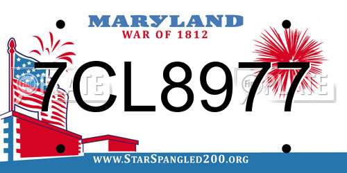 7CL8977 Maryland License Plate