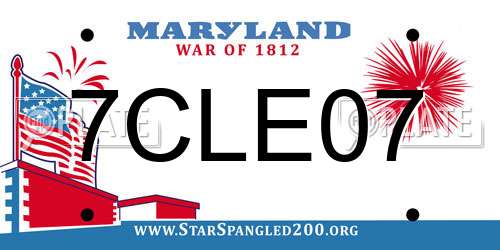 7CLE07 Maryland License Plate