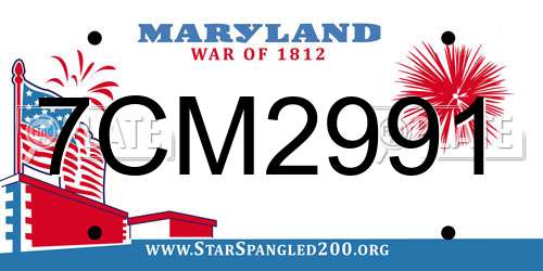7CM2991 Maryland License Plate