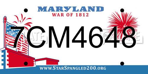 7CM4648 Maryland License Plate