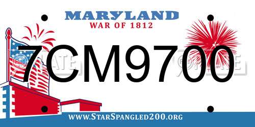 7CM9700 Maryland License Plate