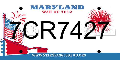7CR7427 Maryland License Plate