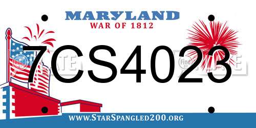 7CS4023 Maryland License Plate