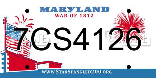 7CS4126 Maryland License Plate