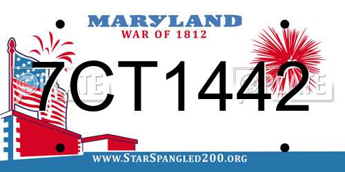 7CT1442 Maryland License Plate