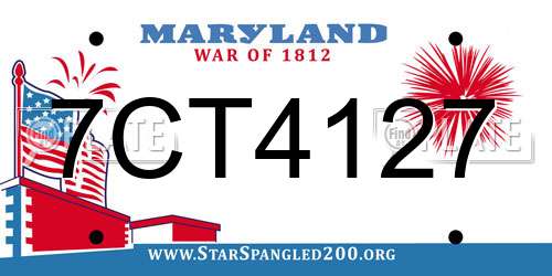 7CT4127 Maryland License Plate