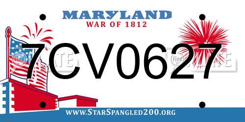 7CV0627 Maryland License Plate