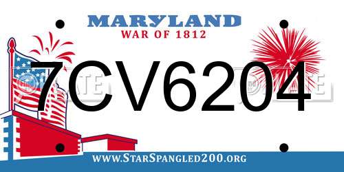 7CV6204 Maryland License Plate