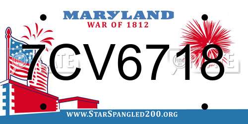 7CV6718 Maryland License Plate