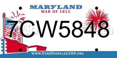 7CW5848 Maryland License Plate