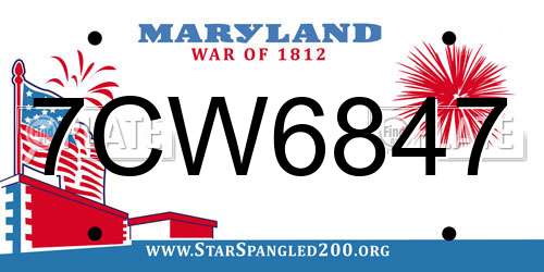 7CW6847 Maryland License Plate