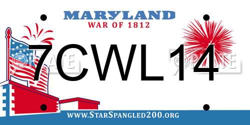 7CWL14 Maryland License Plate