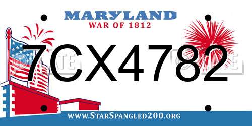 7CX4782 Maryland License Plate