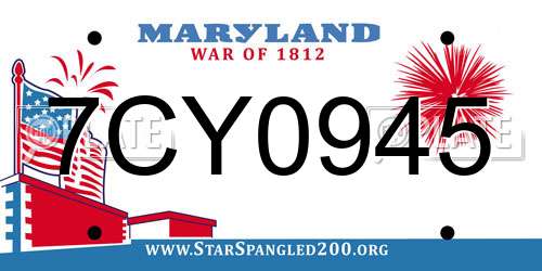 7CY0945 Maryland License Plate
