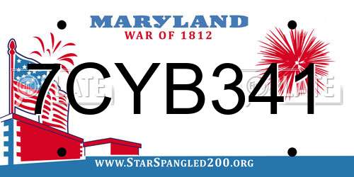 7CYB341 Maryland License Plate