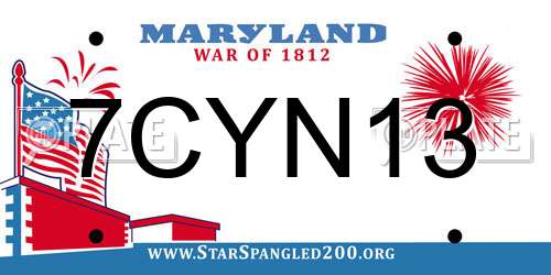 7CYN13 Maryland License Plate
