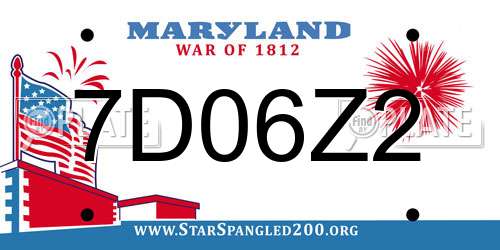7D06Z2 Maryland License Plate