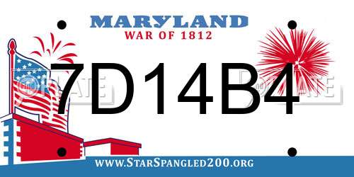 7D14B4 Maryland License Plate
