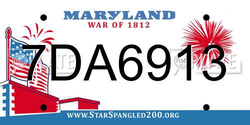 7DA6913 Maryland License Plate