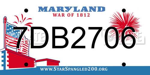 7DB2706 Maryland License Plate