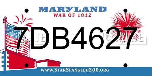 7DB4627 Maryland License Plate