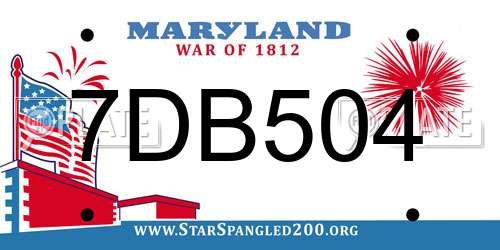 7DB504 Maryland License Plate