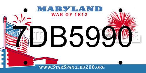 7DB5990 Maryland License Plate