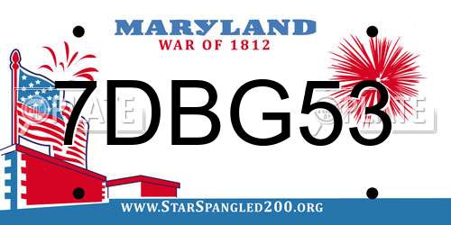 7DBG53 Maryland License Plate