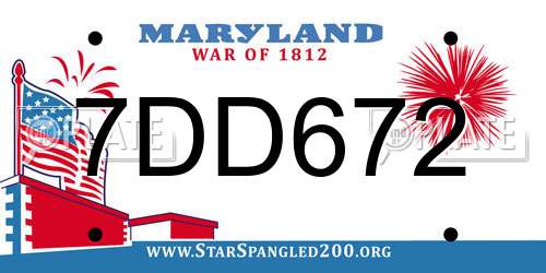 7DD672 Maryland License Plate