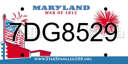 7DG8529 Maryland License Plate