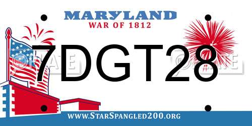 7DGT28 Maryland License Plate