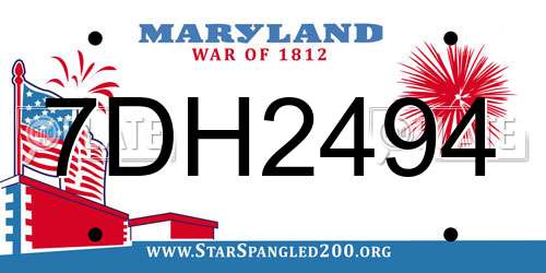 7DH2494 Maryland License Plate