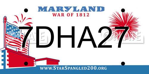 7DHA27 Maryland License Plate