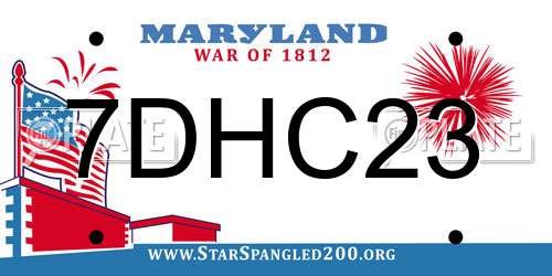 7DHC23 Maryland License Plate