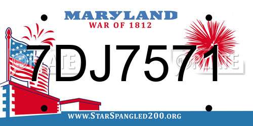7DJ7571 Maryland License Plate