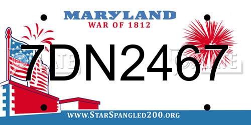 7DN2467 Maryland License Plate