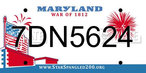 7DN5624 Maryland License Plate